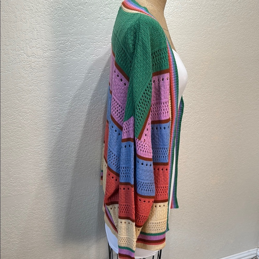 Sage + Fig Women's Medium Colorful Striped Open Front Cardigan Sweater NWT‎ - Picture 5 of 10